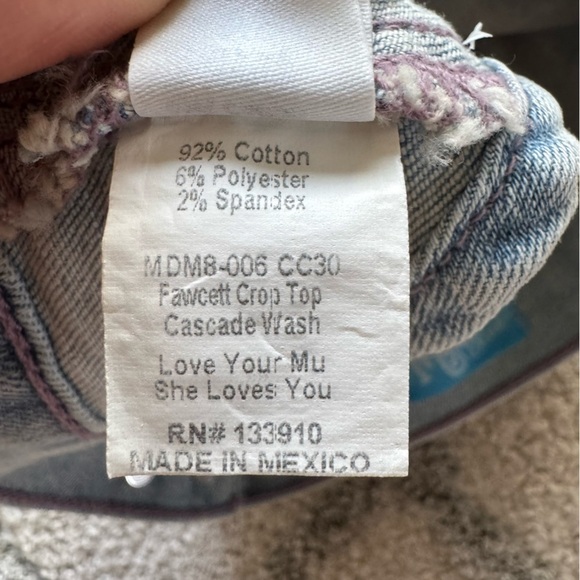 Show Me Your Mumu Fawcett Denim jean Crop Top open back high square neck small - Picture 9 of 10